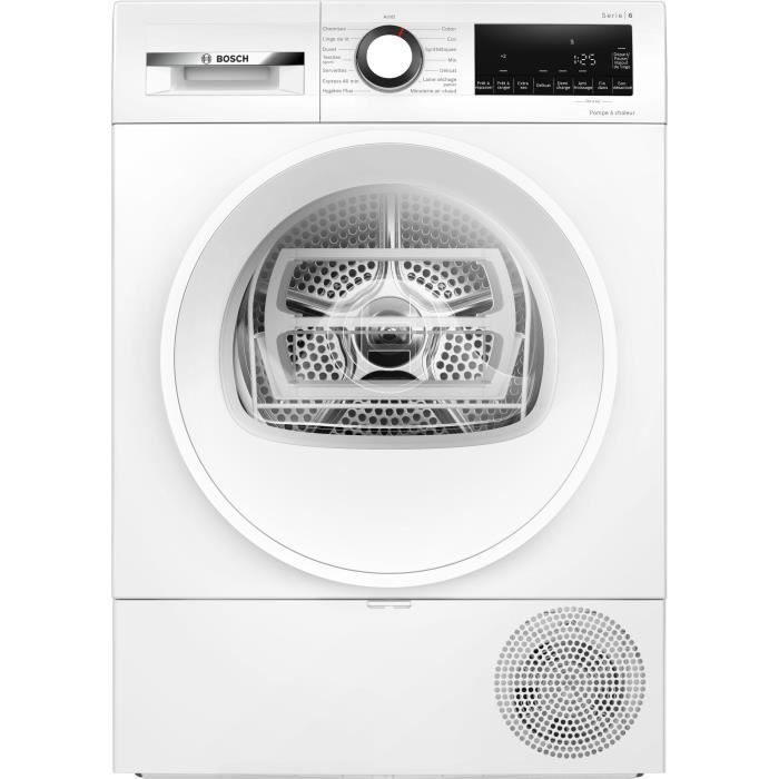 Secadora con bomba de calor BOSCH SER6 WQG133DTFR - 8 kg - Inducción - 60 cm de ancho - Clase energética C - Blanca