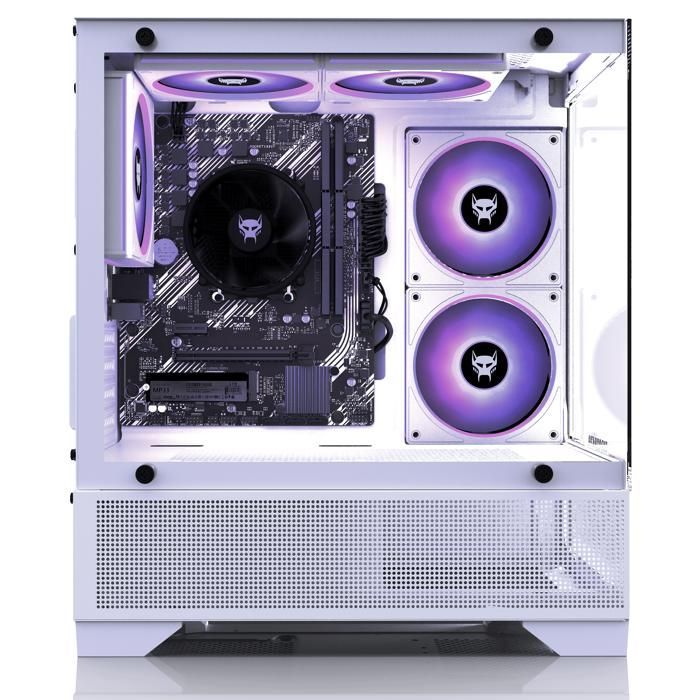 BEASTCOM Q3 Essential Gaming, PC da gaming bianco, AMD Ryzen 5 3400G 4x4.20GHz, RX Vega 11 4K, 16 GB di RAM, SSD da 512 GB, WiFi, Windows 11