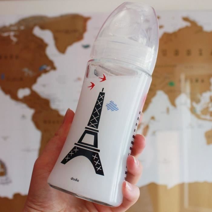 Dodie Sensation+ Anti-Kolik Glas-Babyflasche ab 0 Monaten, Paris, 270 ml