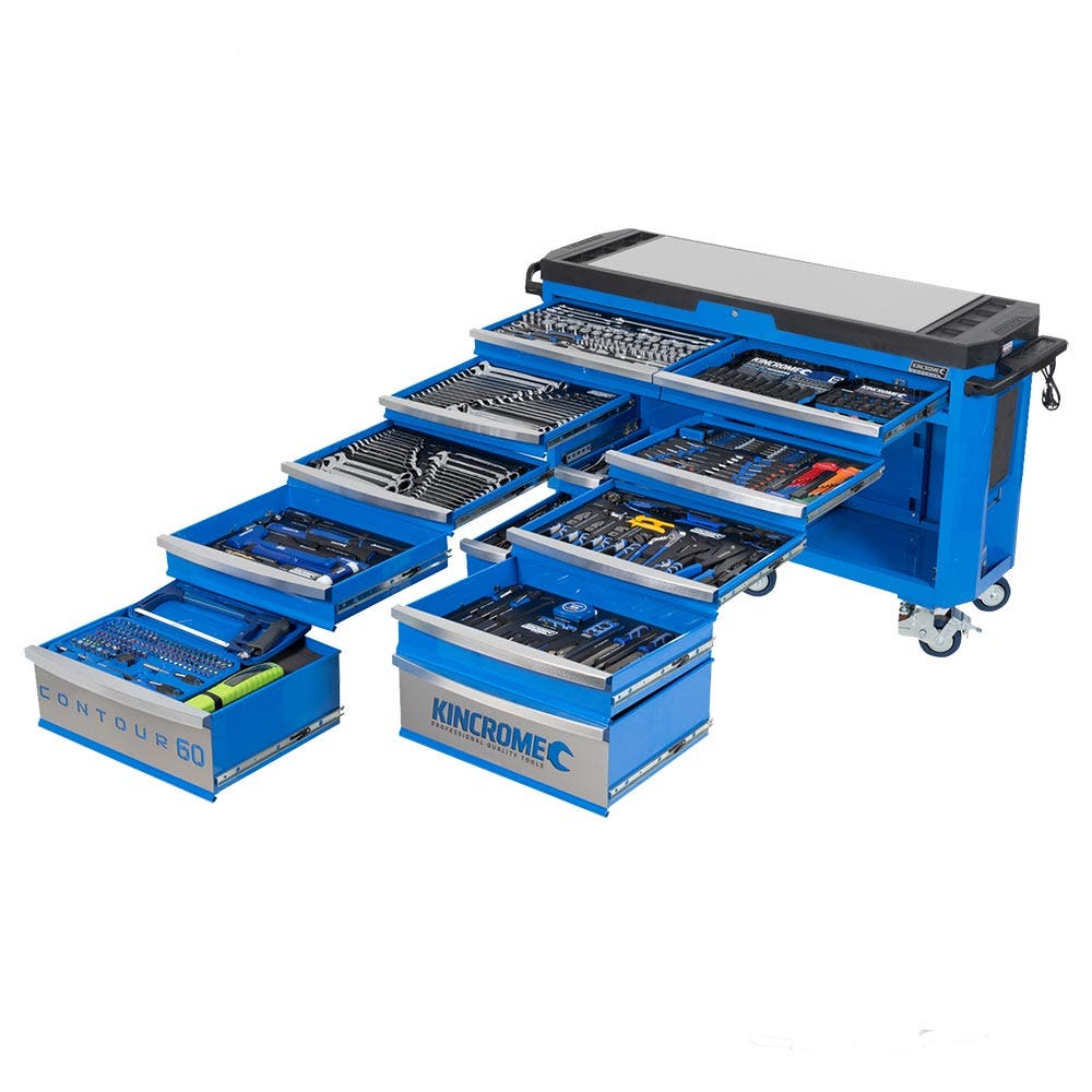 Conjunto de carrinho para ferramentas KINCROME Contour 60 TFL, 494 peças, 12 gavetas, P1817