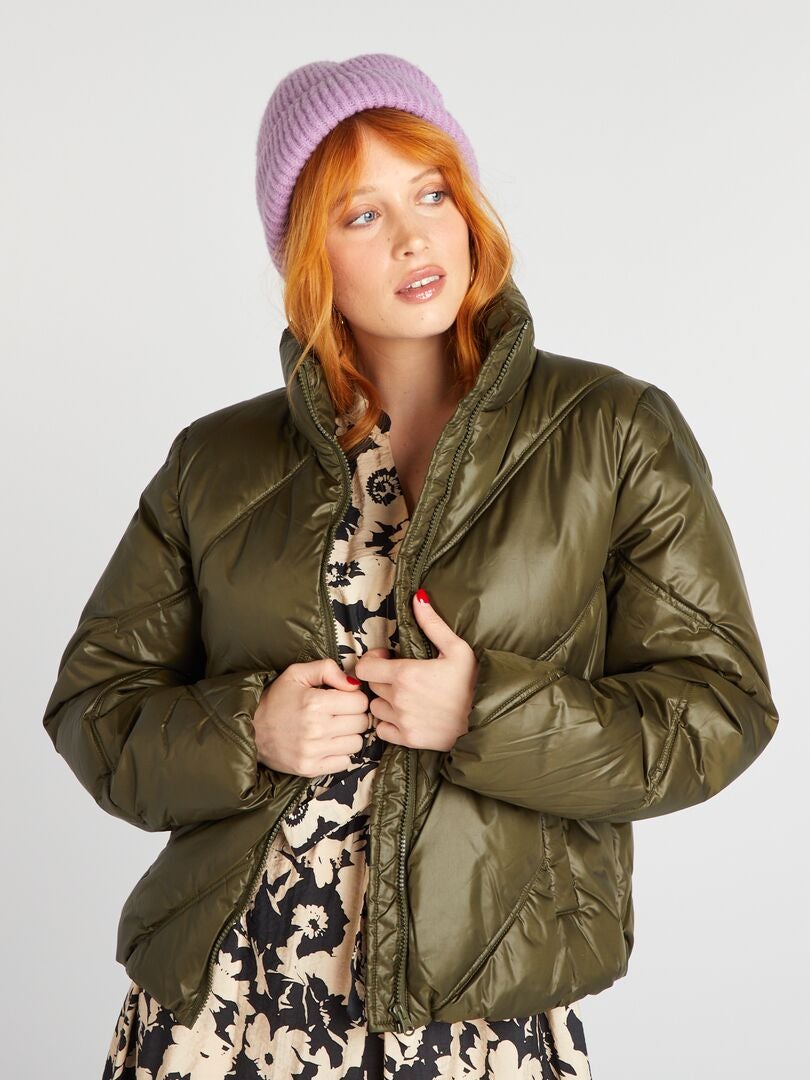Chaqueta corta acolchada de plumón 'JDY' - CAQUI