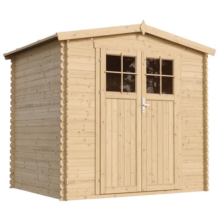 Abri de jardin en bois AVEC SOL TRAITÉ - I236xL226xH218 cm/ 4,33 m2 - TIMBELA M369F+M369G