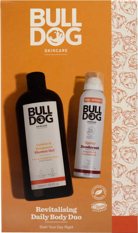 Duo de cuidados corporais revitalizantes Bulldog com limão e bergamota para homens