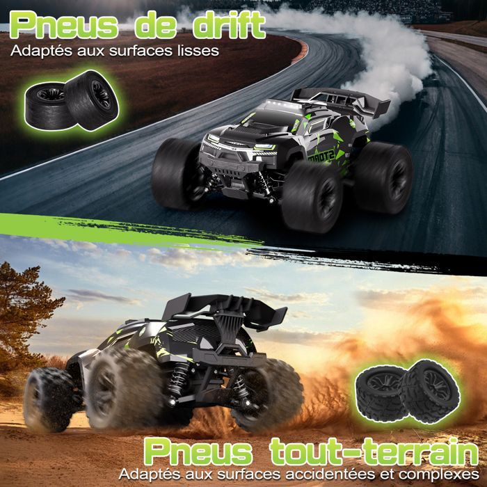 RC Voiture 40KM/H Voiture Télécommandée dès 8-10 ans, 1/18 RC Voiture Tout-Terrain