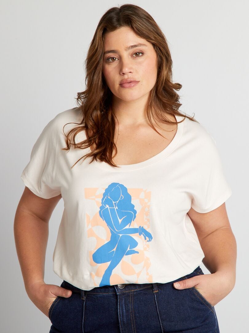 Bedrukt katoenen T-shirt - ROZE