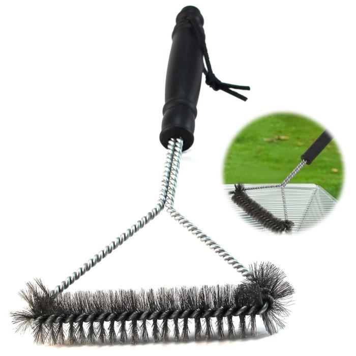 Cepillo para barbacoa - Accesorios para barbacoa - Acero inoxidable - 30,5 x 16,5 cm - Mango ergonómico - 128 g