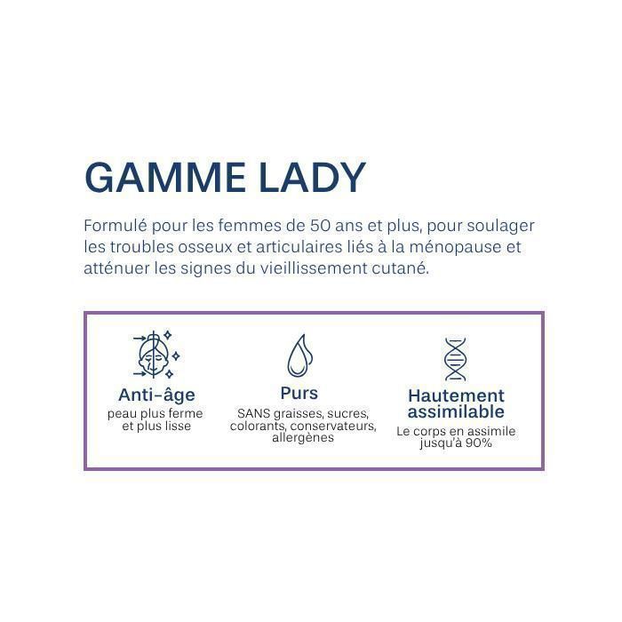 Collagène Peptides - COLPROPUR Lady – Phoscollagène® + Acide Hyaluronique + Q10 – Saveur Pêche - 25 jours 10g par dose