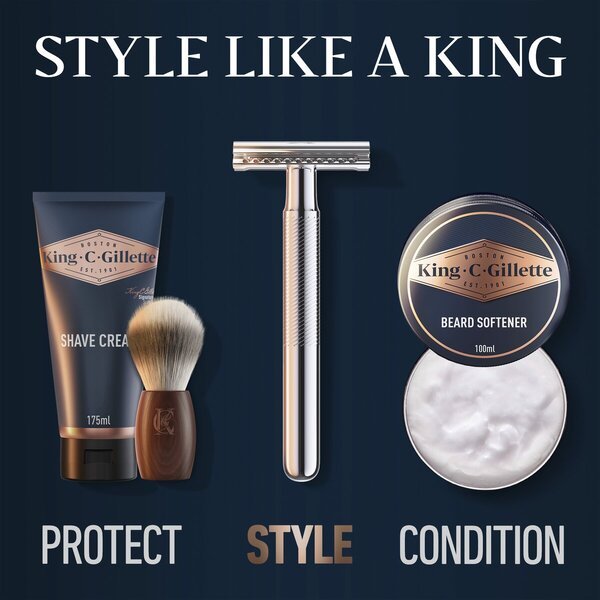 Систем за бријање King C. Gillette Double Edge Safety Razor<br>Укључује 5 сечива