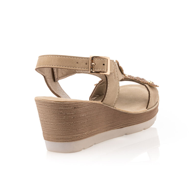Sandalias beige para mujer / Zapatos de punta abierta