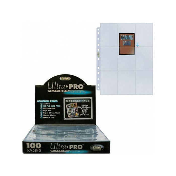Folhas para fichário - Ultra Pro - Série Platinum - 100 folhas - Pokémon - Magic - Yu-Gi-Oh!