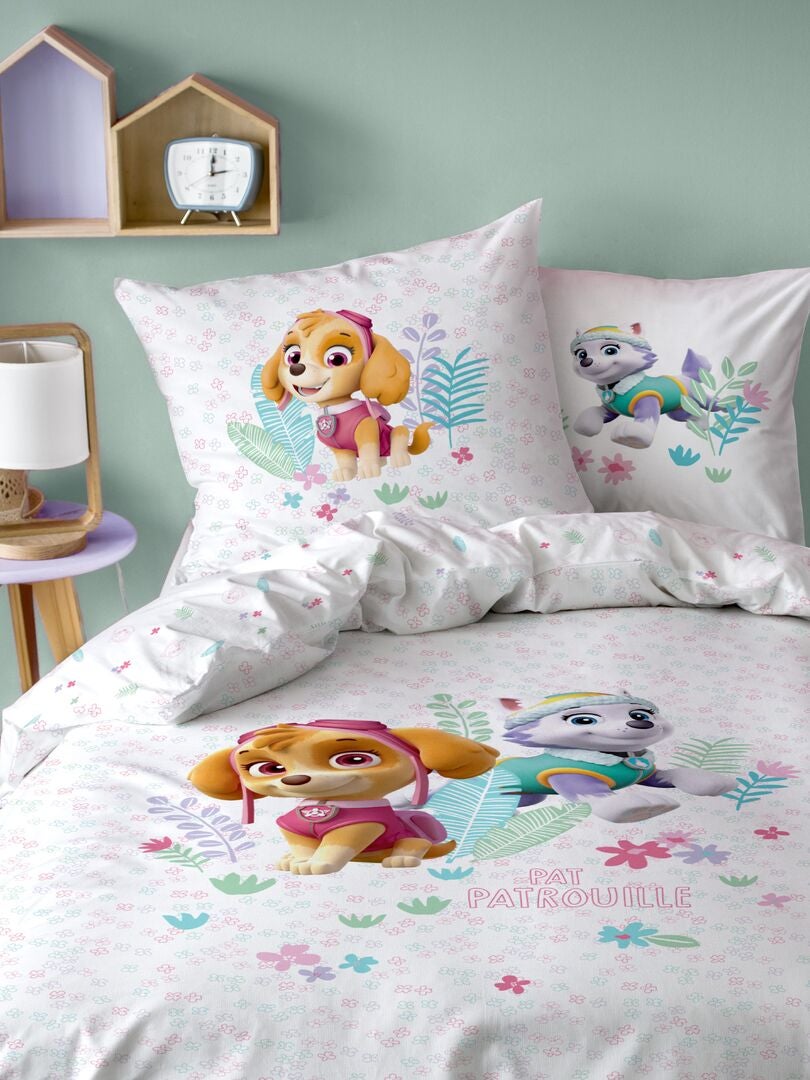 Jogo de cama Patrulha Canina - Tamanho Solteiro - Branco