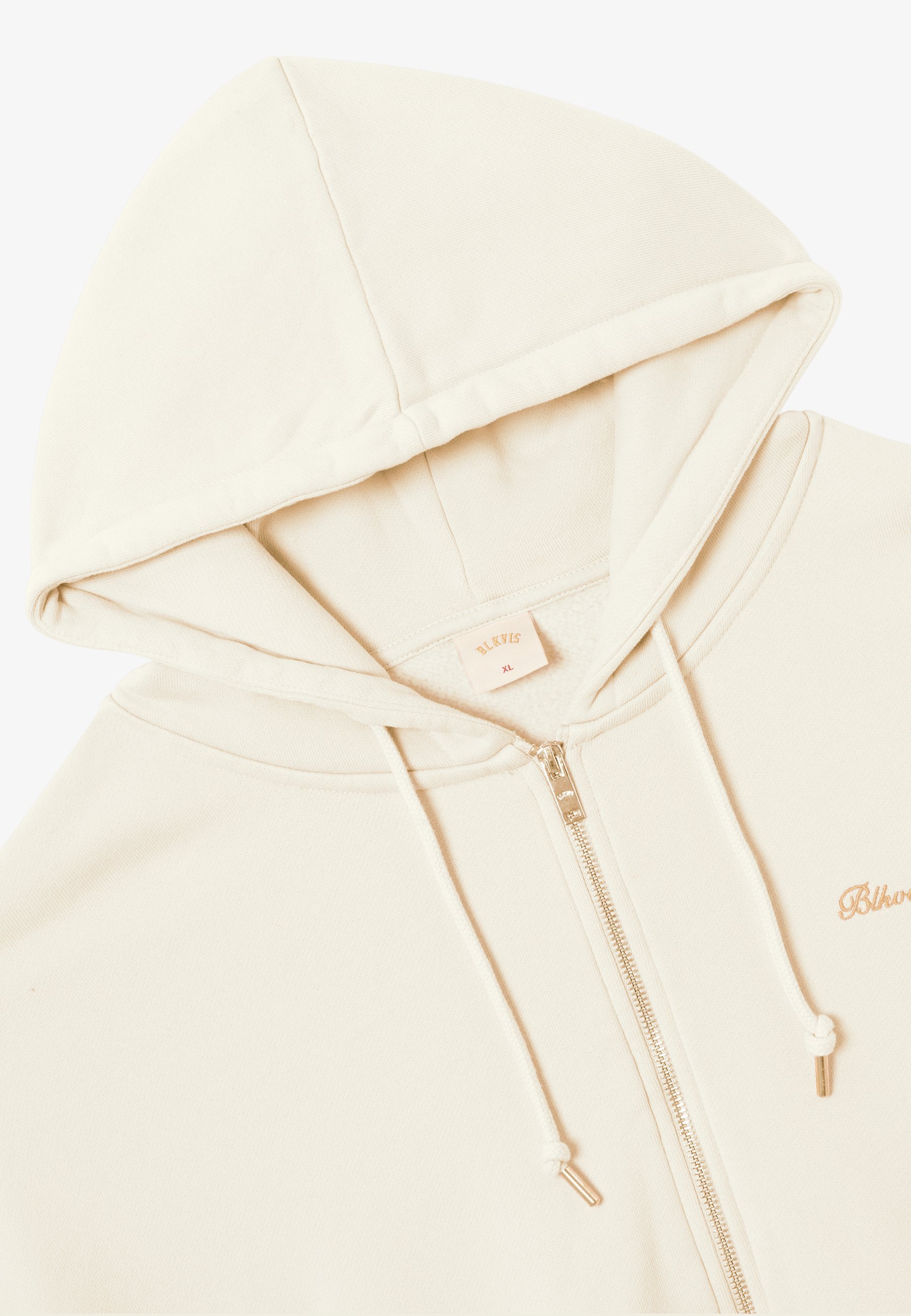 Felpa con cappuccio unisex BLKVIS SCRIPT - bianco antico