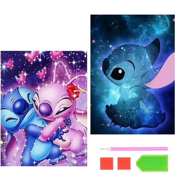 Kit de pintura de diamantes 5D - Hazlo tú mismo - Stitch - Multicolor - Para adultos y niños - Decoración de pared