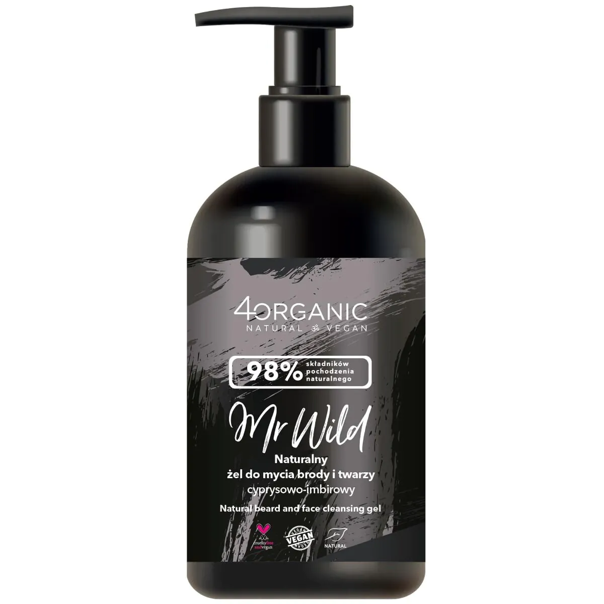 4Organic Mr Wild Naturalny Żel do mycia Brody i Twarzy Cyprysowo-Imbirowy