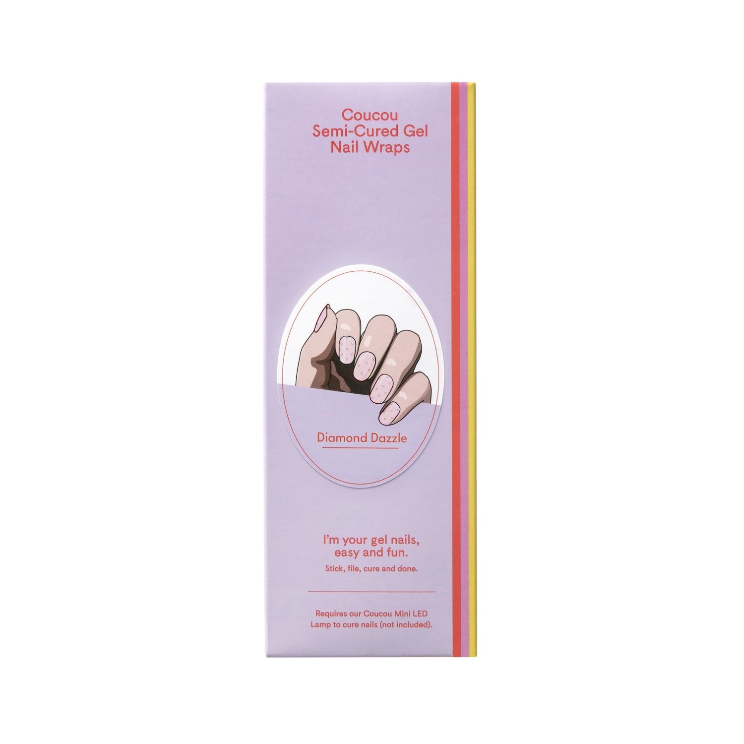 Adesivos para unhas Coucou Club - Folhas de unha semi-curadas Coucou - Brilho Diamante -