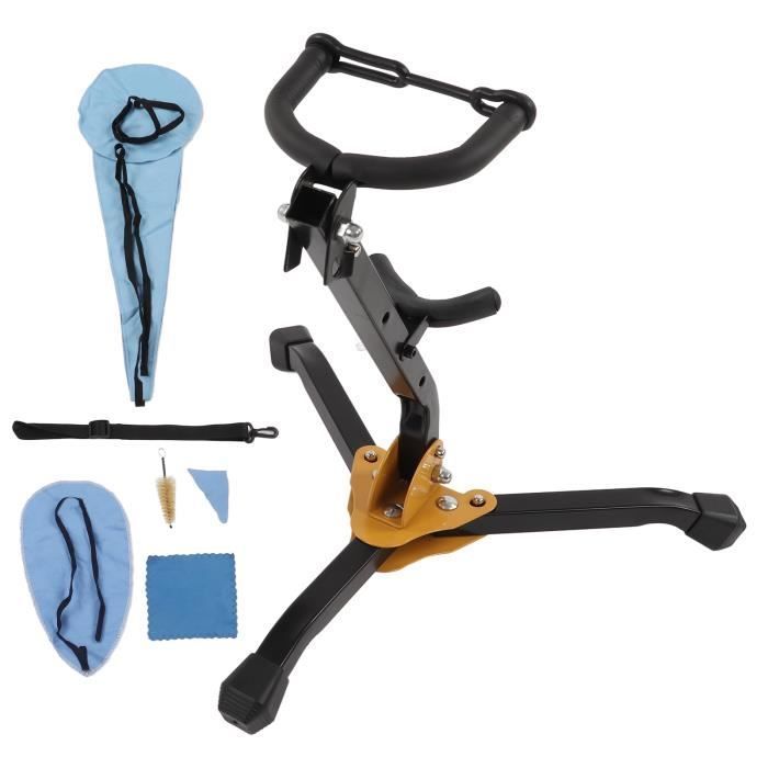 TMISHION Ensemble de support de saxophone alto Alto Sax Stand Set Support en métal Rack Saxophone Kit de nettoyage Accessoires pour