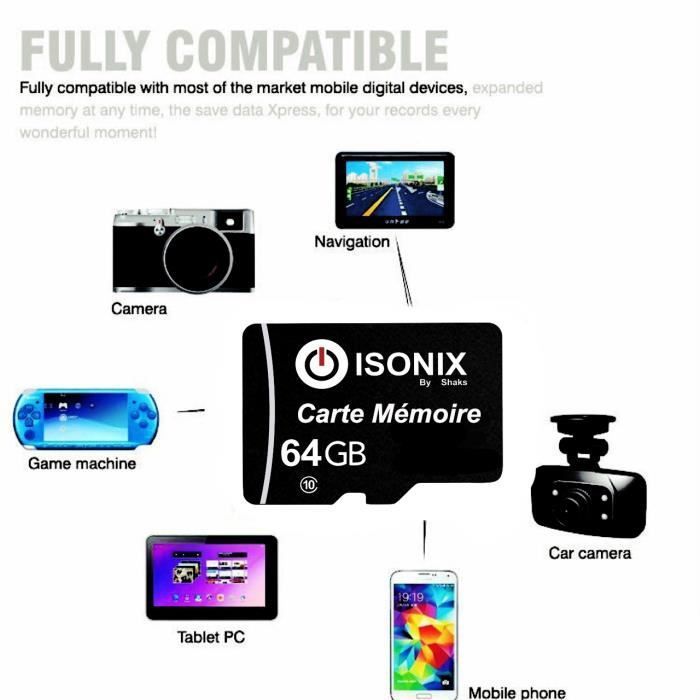 128 GB Micro-SD-Speicherkarte SDHC/SDXC - ISONIX - Klasse 10