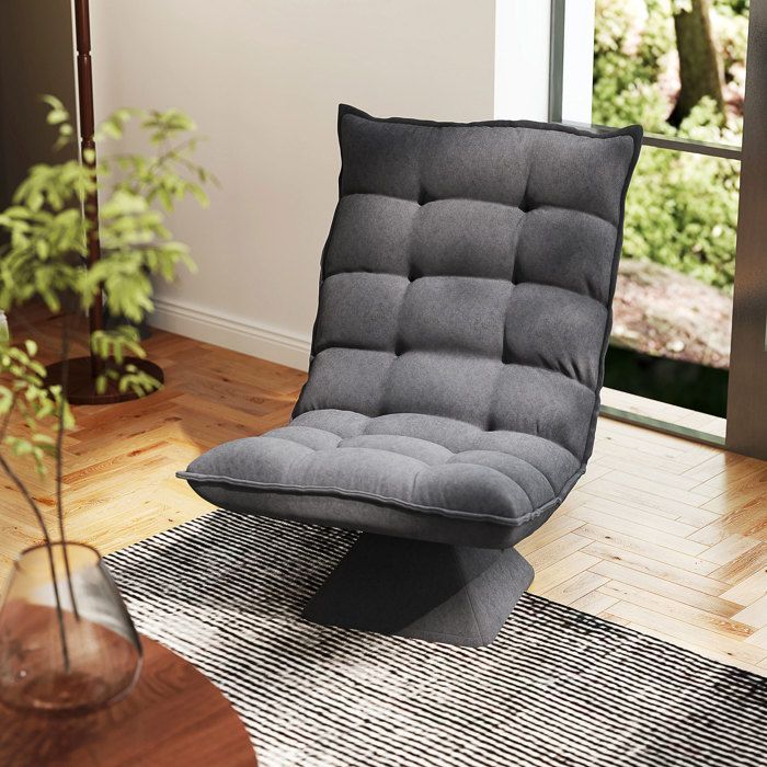 HOMCOM - Poltrona - Tecido de veludo de microfibra - 62x70x95cm - Cinza