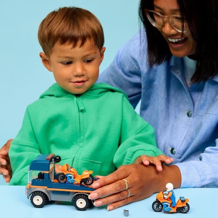 LEGO City 60491 Le Transporteur de Motos - Jouet de Construction dès 4 ans - Idée Cadeau