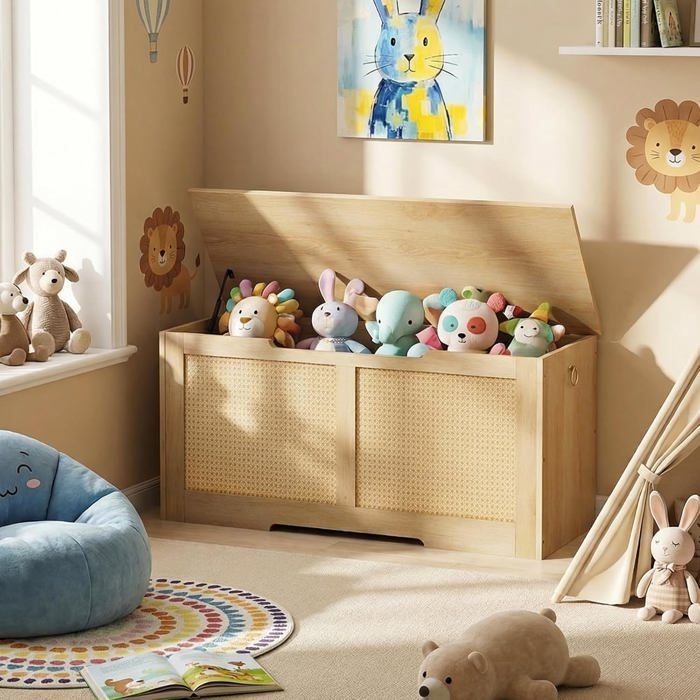 HOOBRO Toy Chest, Storage Bench, Storage Chest, with Support Hinge Toy Organizer