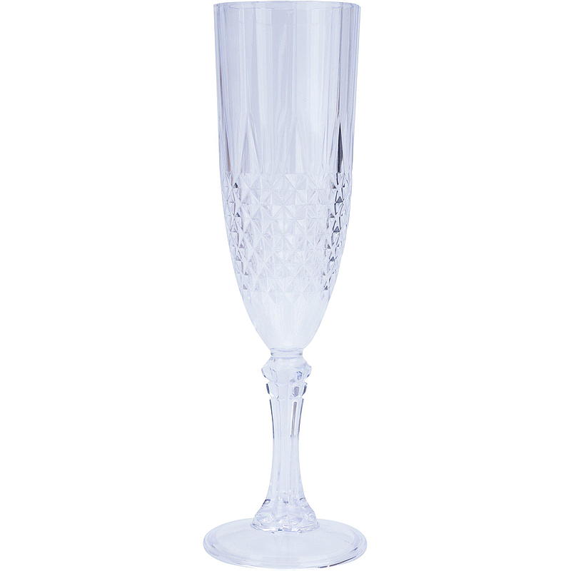 Verres à champagne Cuisine, lot de 4, 22 cl, en plastique transparent.