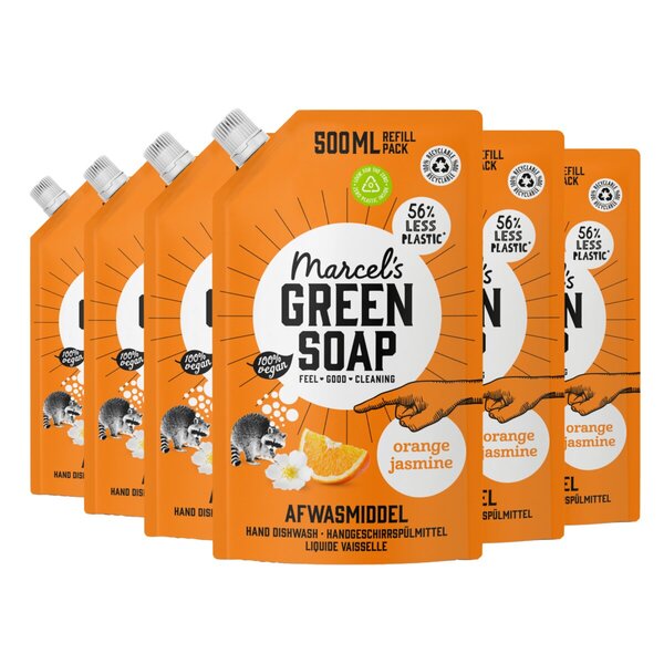 Ανταλλακτικό απορρυπαντικού Marcel's Green Soap Πορτοκάλι & Γιασεμί<br>6 x 500ml