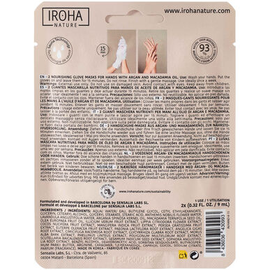 Iroha Nature negovalna maska za roke za suhe roke 2 x 9 ml