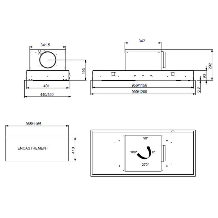 Cappa da soffitto Roblin 99 cm 839 m³/h in acciaio inox - 6209265