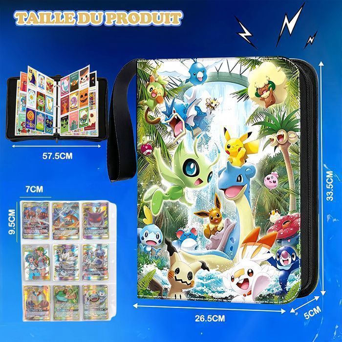 900 fundas para álbumes de cartas, carpeta para cartas Pokémon, álbumes para cartas coleccionables, con correa elástica