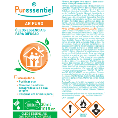 Puressentiel Huiles Essentielles Pour Diffusion Air Pur eterisk olja för att rena luften 30 ml 30 ml