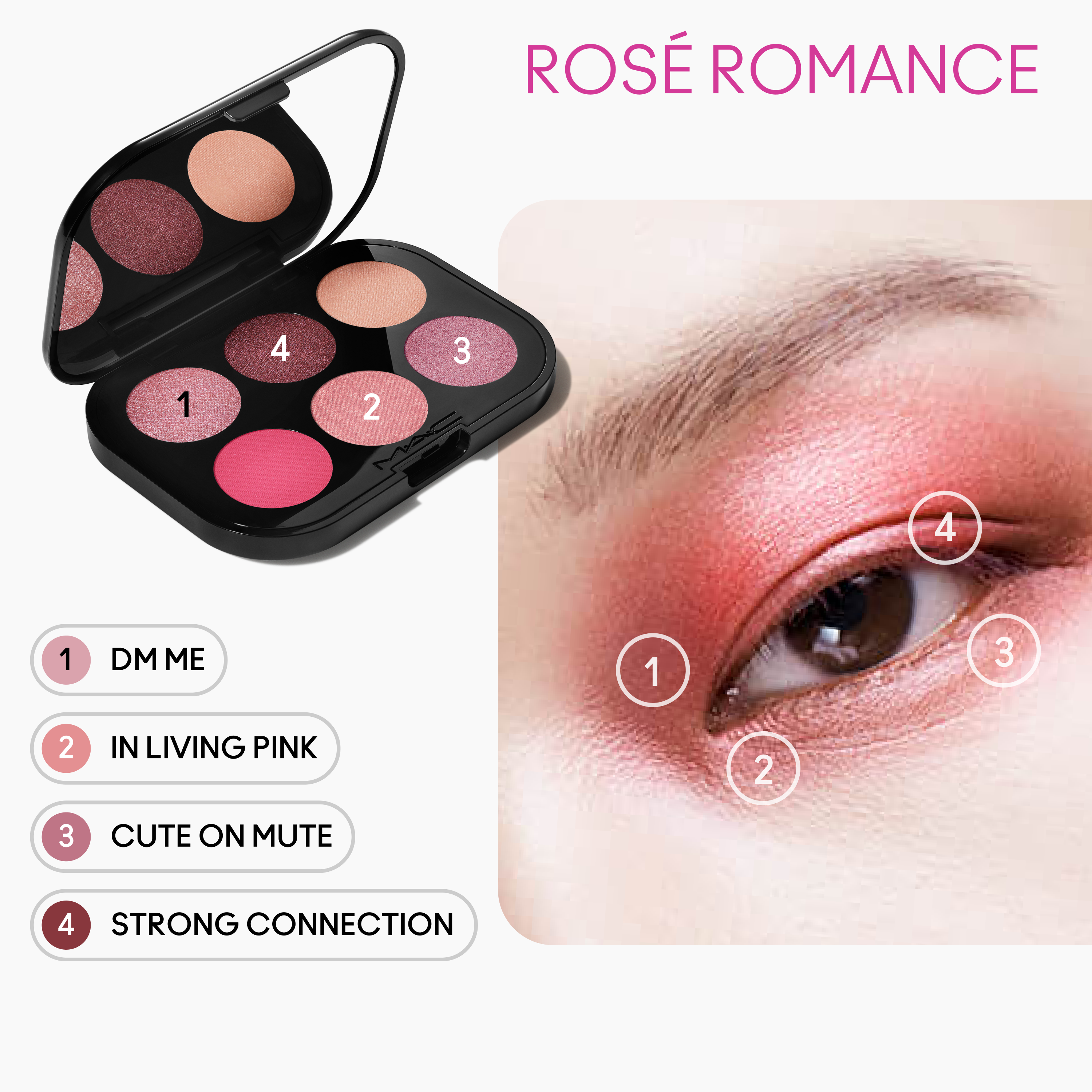 Connect In Colour Rose Lens paleta sjenila za oči Luksuzna sjenila za oči