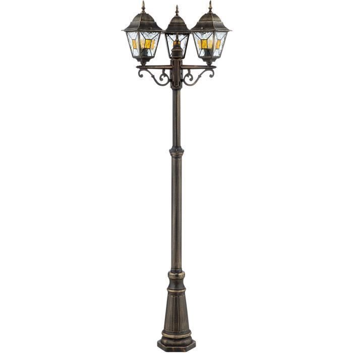 Lampada da terra per esterni JANEL - BRILLIANT - nero e oro - metallo/vetro - 3x60W - IP44