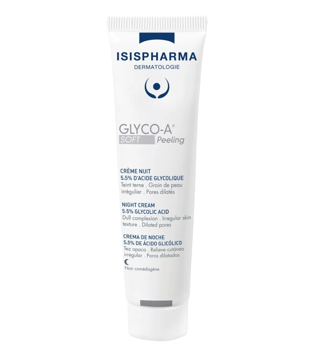 Isispharma Glyco A 5,5% - Delikatny peeling Krem na noc z 5,5% kwasem glikolowym 30ml