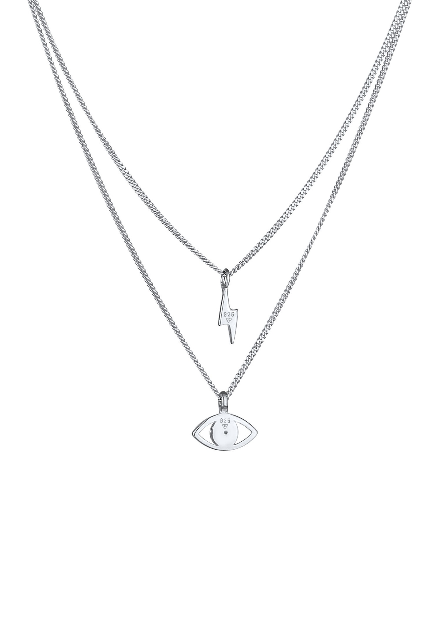 Elli Femmes couches Evil Eye foudre pendentif tendance avec cristaux en argent sterling 925