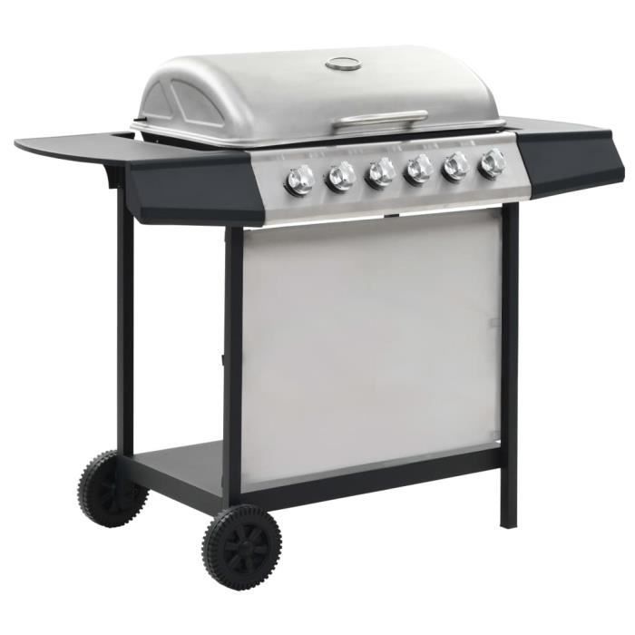 Barbacoa de gas - MOTHINESSTO - LY2581 - 6 zonas de cocción - Acero inoxidable - Encendido electrónico