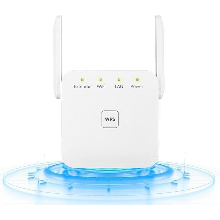 Ripetitore WiFi da 1200 Mbps – Amplificatore dual band 2,4/5 GHz con porta Ethernet, facile installazione, ripetitore di segnale compatibile