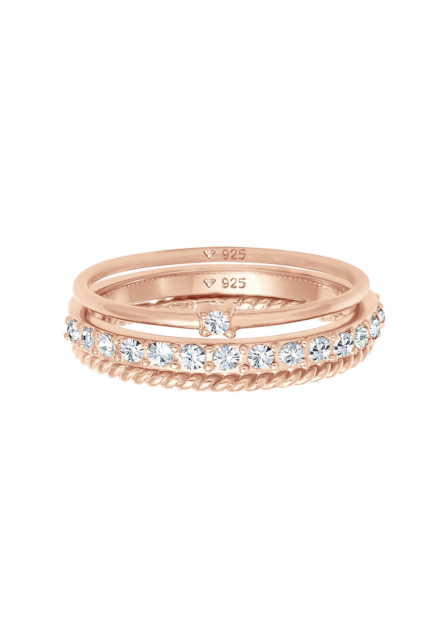 Elli Femmes Pile Élégante Festif Look des Couches avec Cristaux en Argent Sterling 925