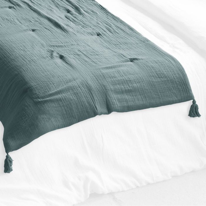 Caminho de cama 90x200 cm em gaze de algodão.