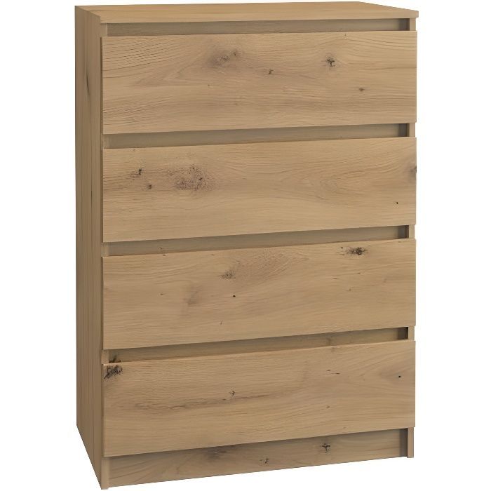ASTER T4 - Cómoda para dormitorio/oficina/sala de estar 70x40x95,5 cm con 4 cajones - Mueble de almacenamiento moderno - Cómoda de estilo escandinavo - Tocador