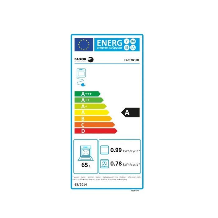 Inductiekookplaat - FAGOR - FACI2003B - 4 branders - Elektrische oven - 9000 Watt