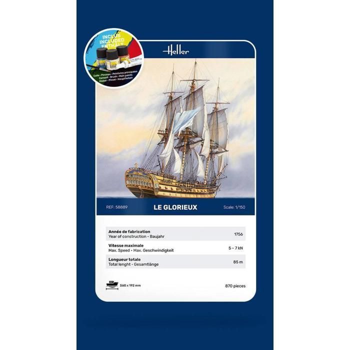 HELLER - Le Glorieux Starter Kit Modello di nave |heller|58889| Promo modello di carro armato in scala 1:150 - Rif: 15374