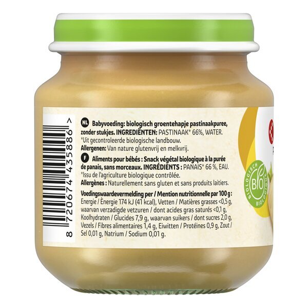 Kruidvat 4+M bioloģiskā pastinaku dārzeņu uzkoda<br>125g
