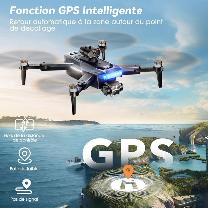 HYTOBP P17 Pro ammattimainen 4K GPS-drone, jossa on kolmoiskamera FPV:llä, Wi-Fi ja 5G, harjattomat moottorit ja kolme akkua