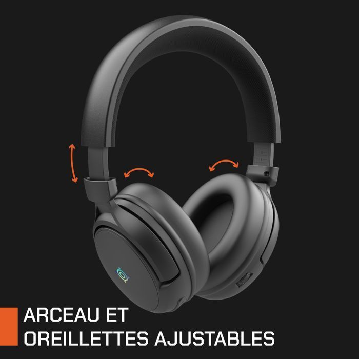 Wireless gaming headset - NOVA GAMING - Atlas - Detachable microphone - RGB LED - Black
