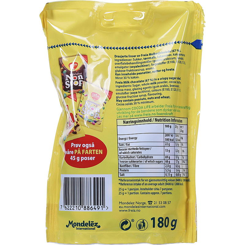 Freia Non Stop 180 g melkchocolade
