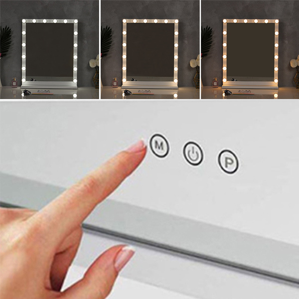 Espejo de tocador Hollywood de Livingandhome con 3 modos de iluminación