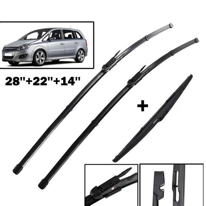 Juego de 3 limpiaparabrisas delanteros y traseros para Opel Zafira B 2005-2011