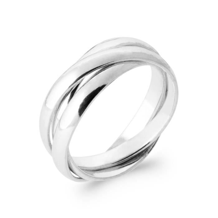 Ring with 3 Interlocking Rings in 925 Sterling Silver - BIJOUXIA - Unisex Jewelry