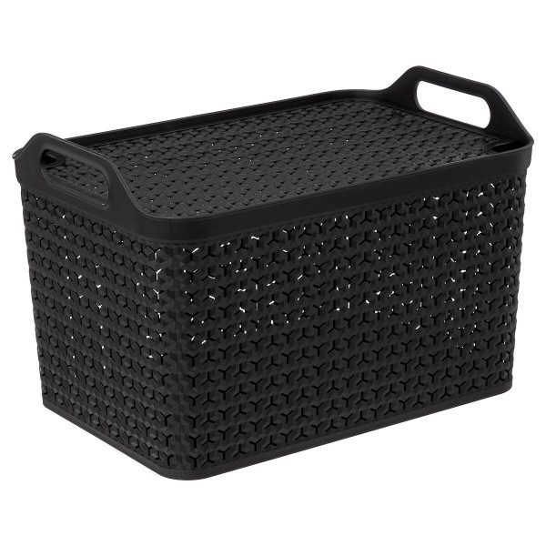 Plastikowy kosz na pranie, czarny