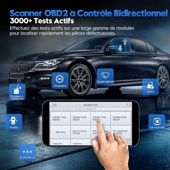Herramienta de diagnóstico automotriz XTOOL A30M - OBD2 - 26 funciones - Compatible con 150 marcas